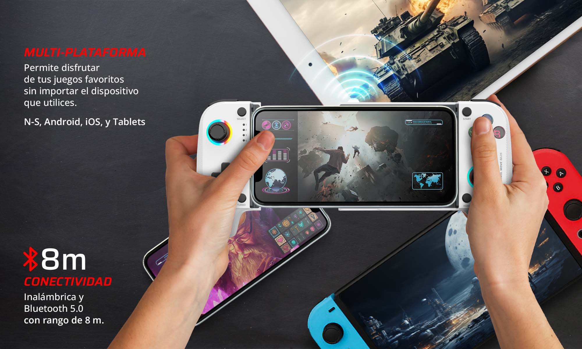 Gamepad Inalámbrico Balam Rush G626 Bluetooth 5.0 RGB Android iOS - Control Gaming Móvil - Image 4